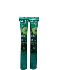 NYX set of 2 THIS IS JUICE GLOSS KIWI KICK Electrolyte Infused Scented Lip gloss
